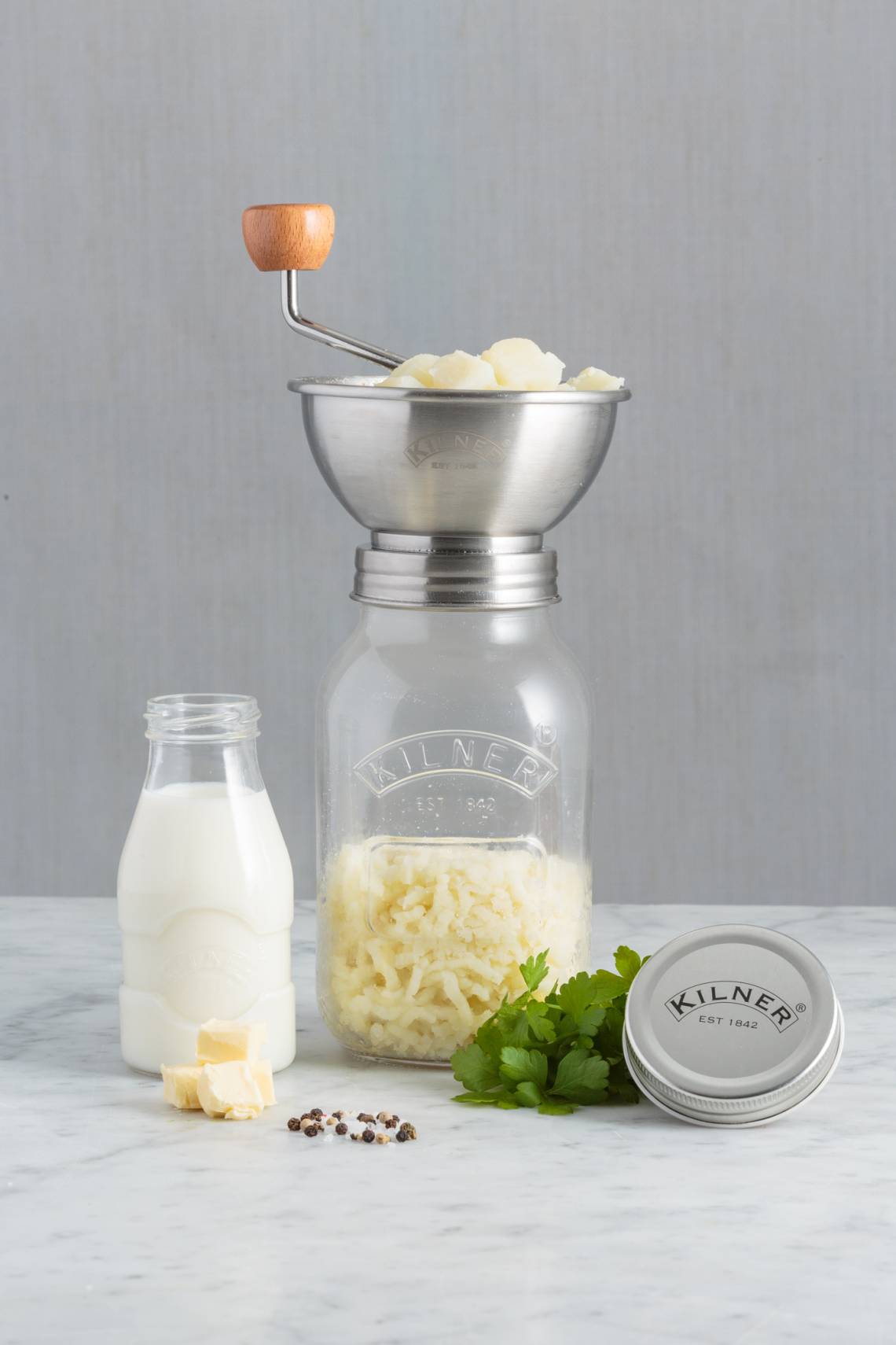 Kilner - Saucenpresse (1 Liter) mit Vorratsglas und Deckel / Trichter 0025.002 Mood