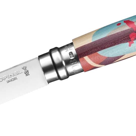 Opinel-Messer mit ganz viel Liebe: Serie Edition Amour / Design Pellegrino / Messer  Ansicht Klinge nach links