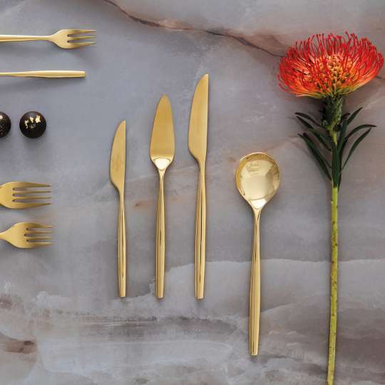 MetroChic Besteck goldfarben mit Blume