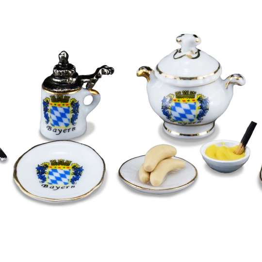 Reutter Porzellan Miniaturen - 1.800/6 und 1.356/5 Weißwurstfrühstück
