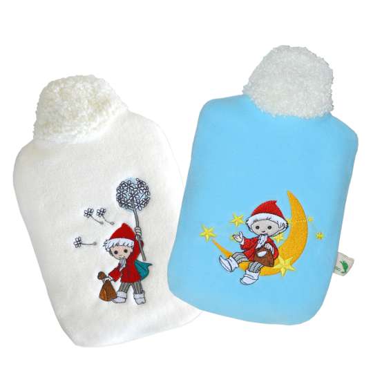 Hugo Frosch 3158 + 3159 Kinder-Öko Wärmflasche Soft-Fleecebezug im Sandmännchen-Design